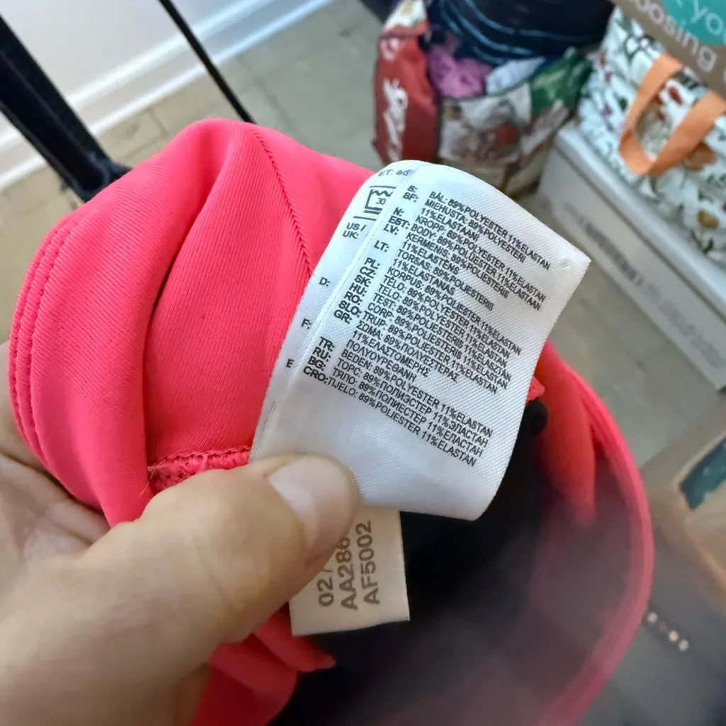 Adidas Pink Striped Cropped Leggings - Image 4