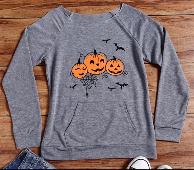 Pumpkin Sweatshirt, XXL Gray - Image 4