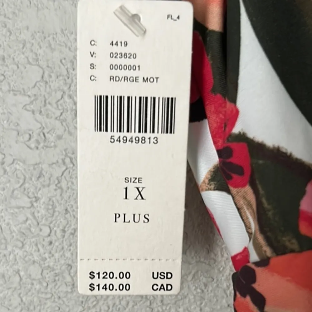 Anthropologie Size 1X Floral One Piece Swimsuit V Neckline Ruffle Cap sleeves - Image 6