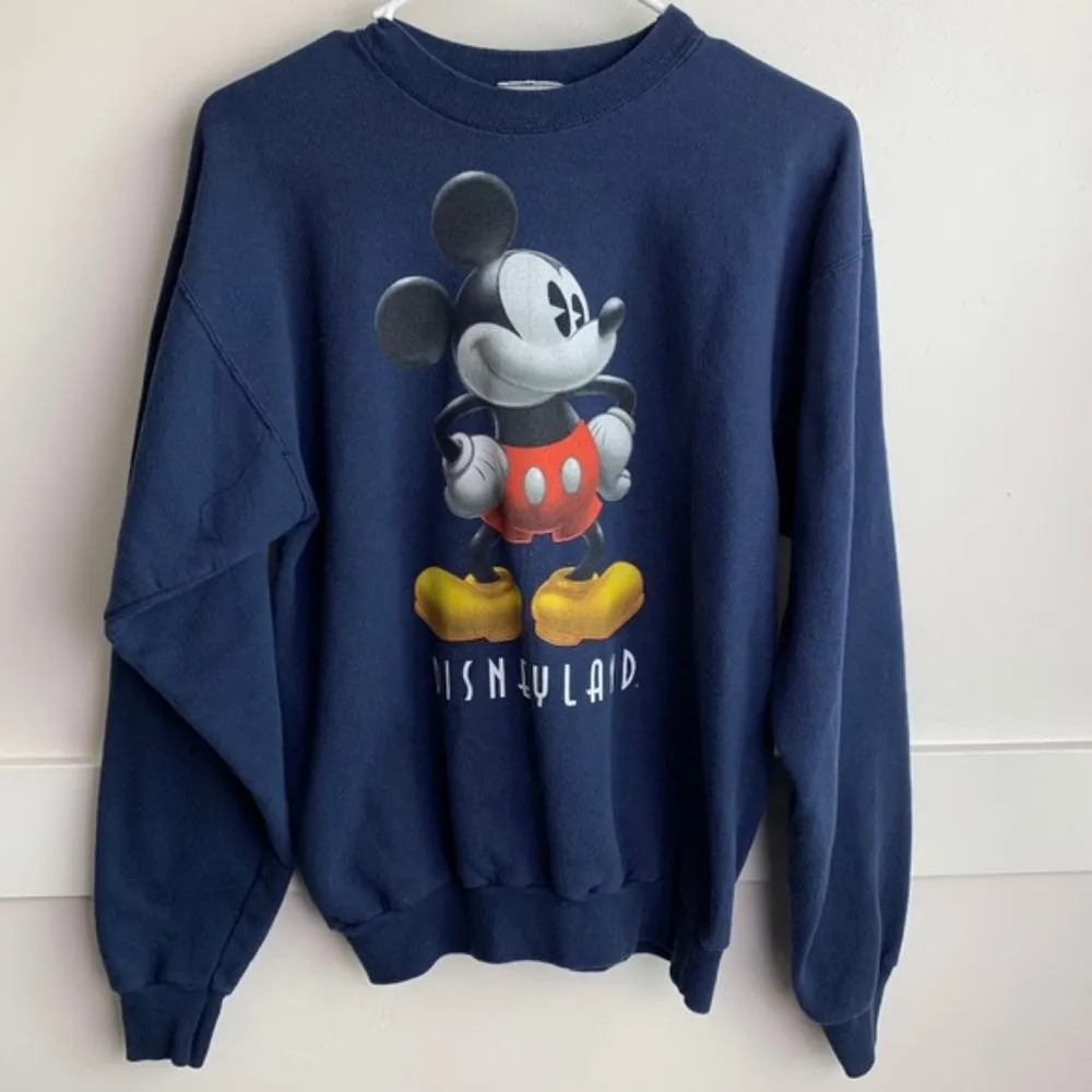 Disneyland Resort Vintage Navy Mickey Sweatshirt - Image 2