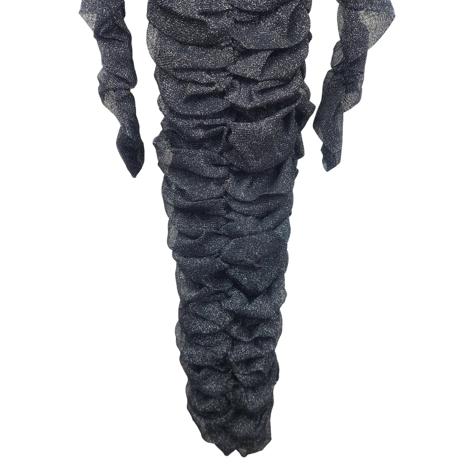 Jonathan Simkhai Standard Zinnia Ruched Midi Dress in Black Metallic Medium NWT - Image 9