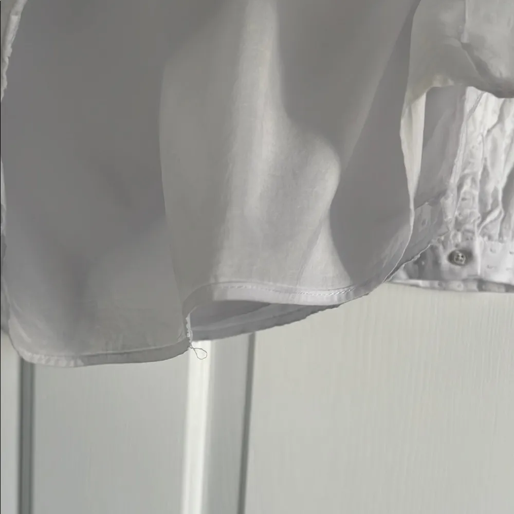 Talbots White Puff Sleeve Blouse with Peter Pan Collar - Image 7