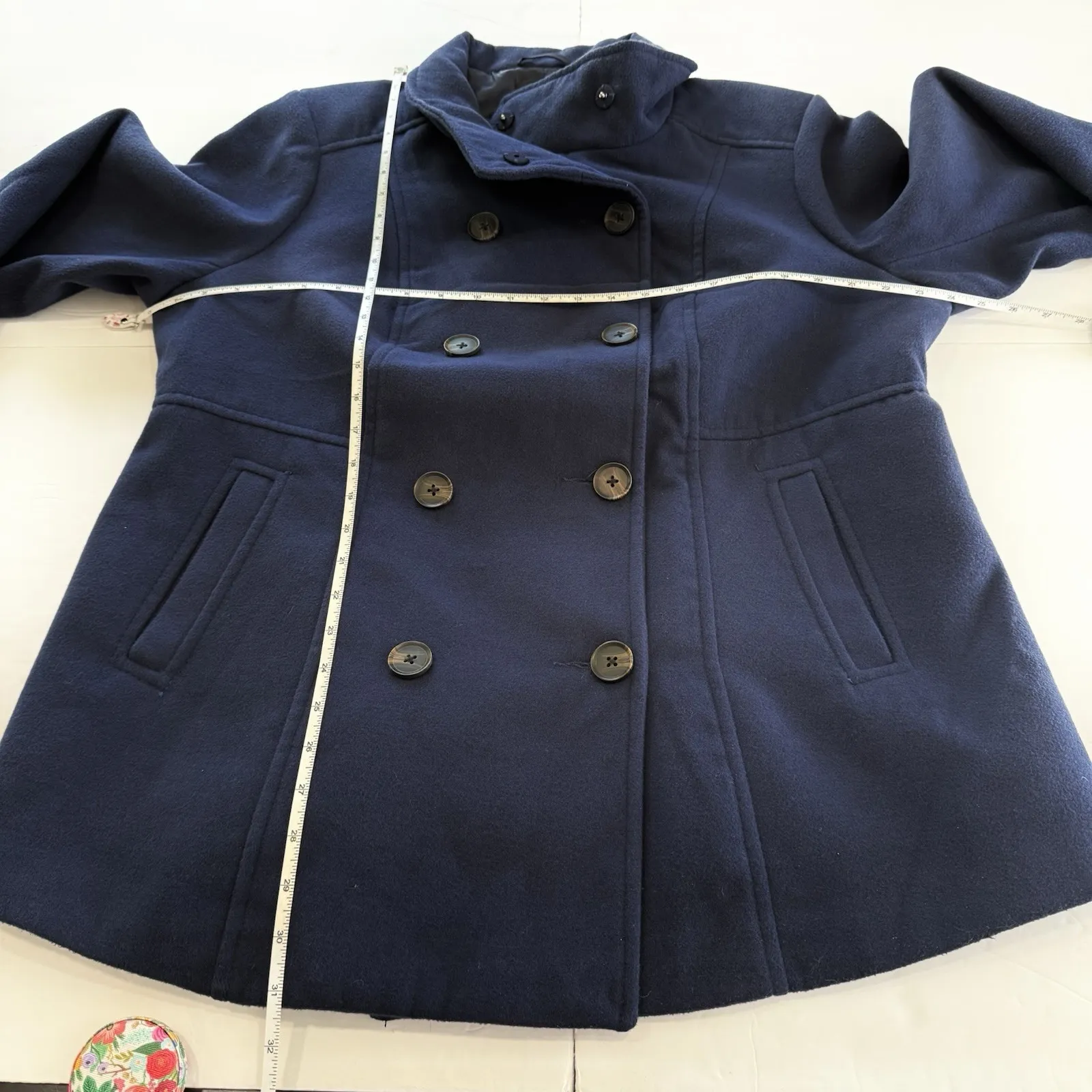 Torrid Navy Blue‎ Double Breasted Pea Coat Pockets Size 1X - Image 11