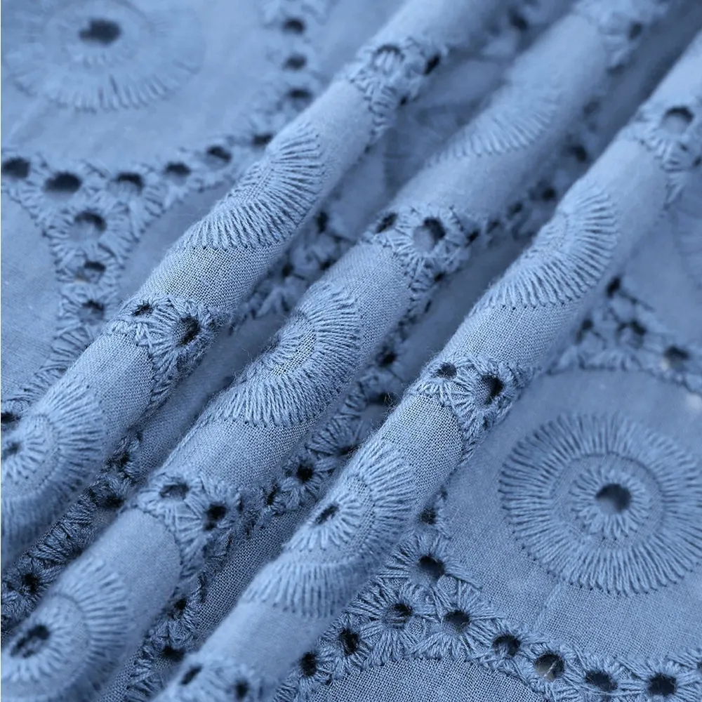 RIHOAS The Blue Puff Sleeve Cutout Slit Maxi Dress XS - Image 6