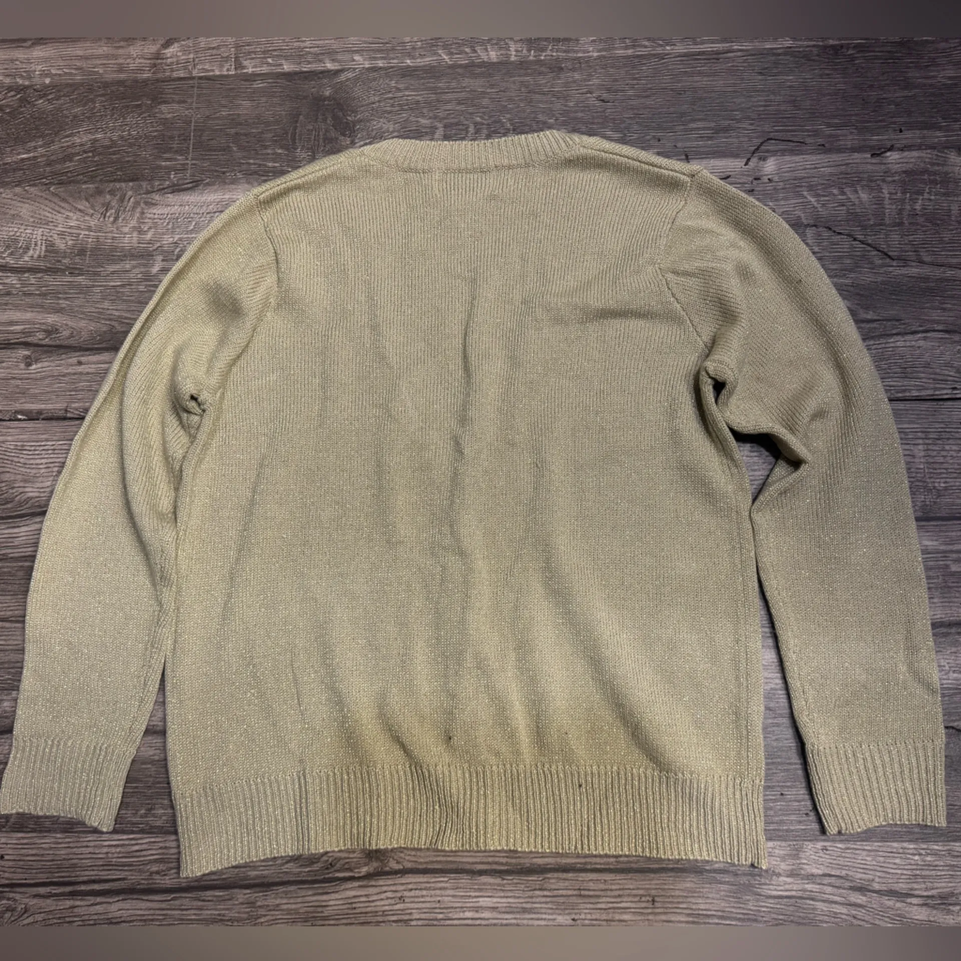 BEA Women's Olive Cardigan Sweater Tan Size M - Image 3