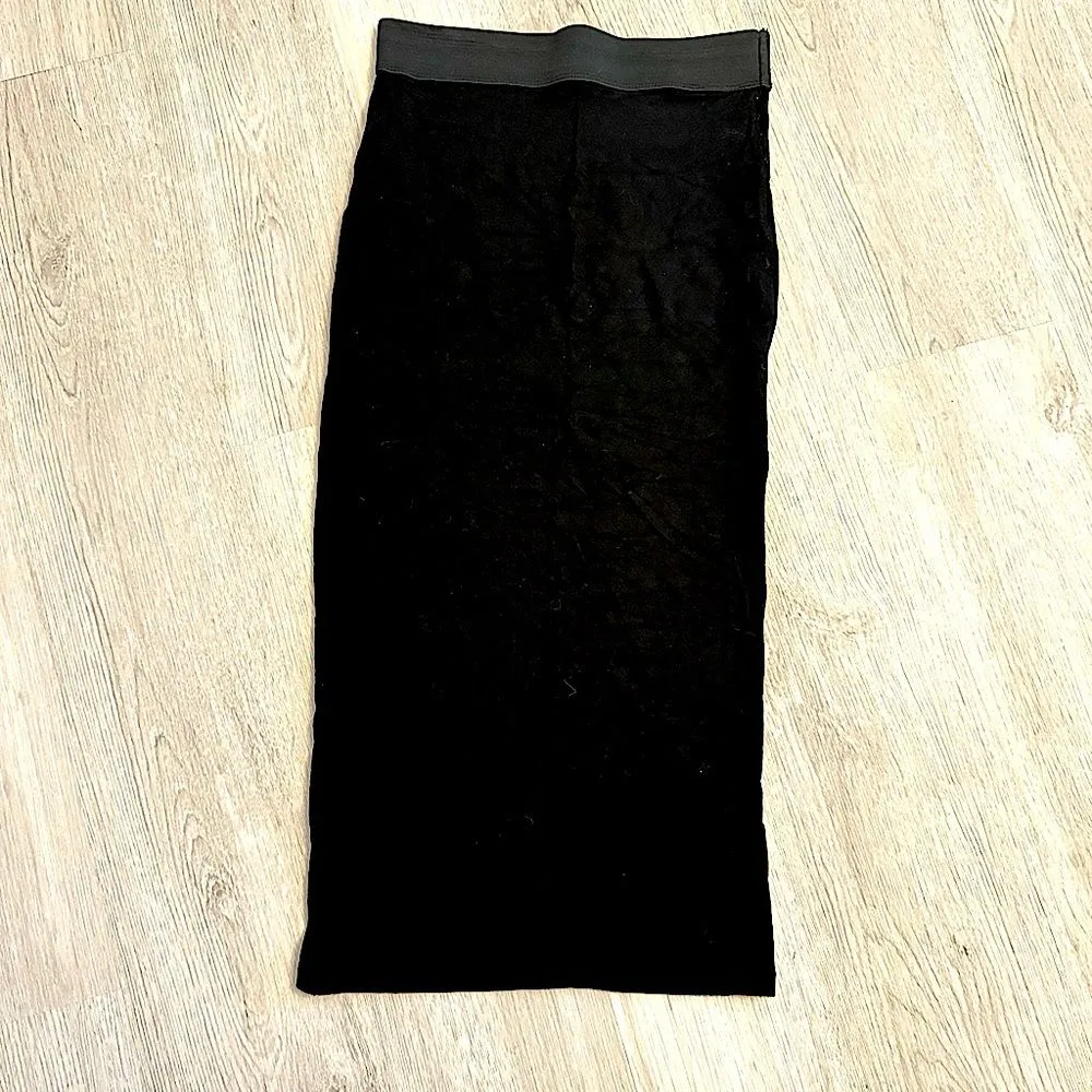 Miss Selfridge Black Stretch High-Waisted Bodycon Midi Skirt Size 6 - Image 2