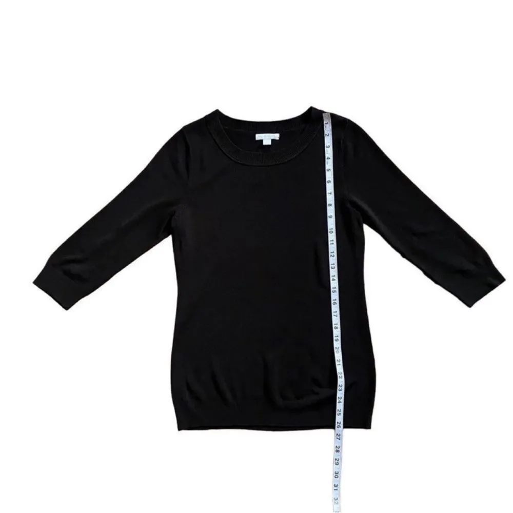 New York & Company Crewneck 3/4 Sleeve Pullover Sweater Black Size Medium - Image 8