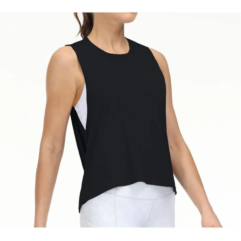 NEW Open Cross Back Workout Tank Top Loose Fit Sleeveless L White Size L - Image 6