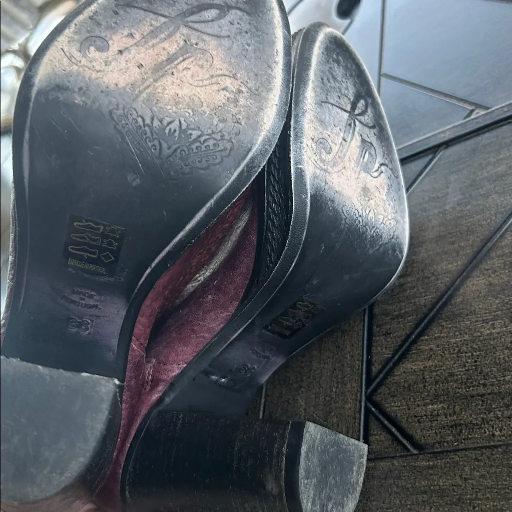 Free People Carrera Woven leather side zip ankle boots size 38 ladies gothic - Image 11