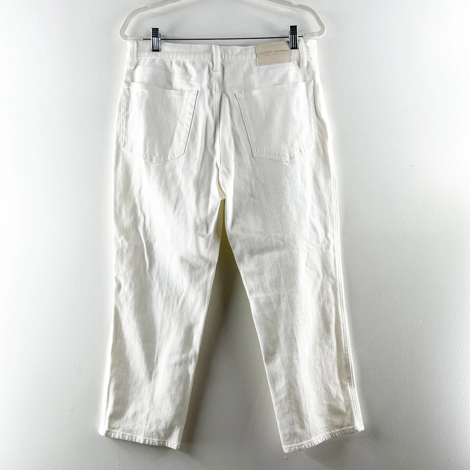 Lucky Brand Mid-Rise Cropped Button-Fly Authentic Straight Jeans White 10 / 30 - Image 7