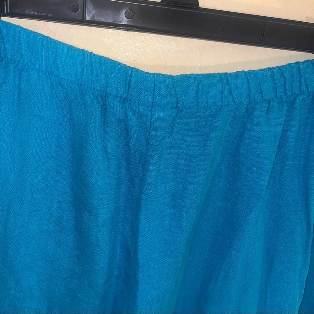 Hot Cotton Lagenlook Minimalist BoHo Linen Maxi Midi Beachy Summer S Skirt Blue - Image 6