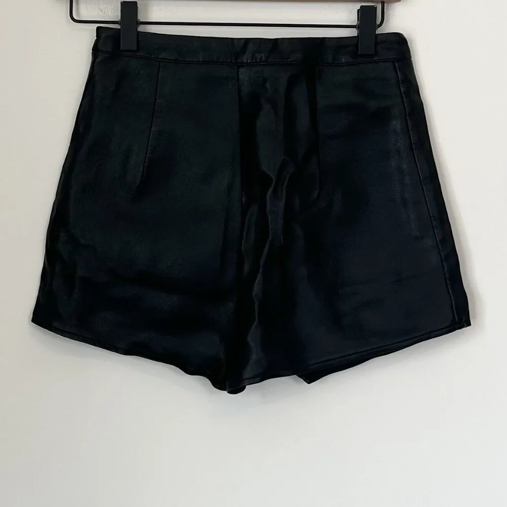 Black Faux Leather Short/Skort - Image 7