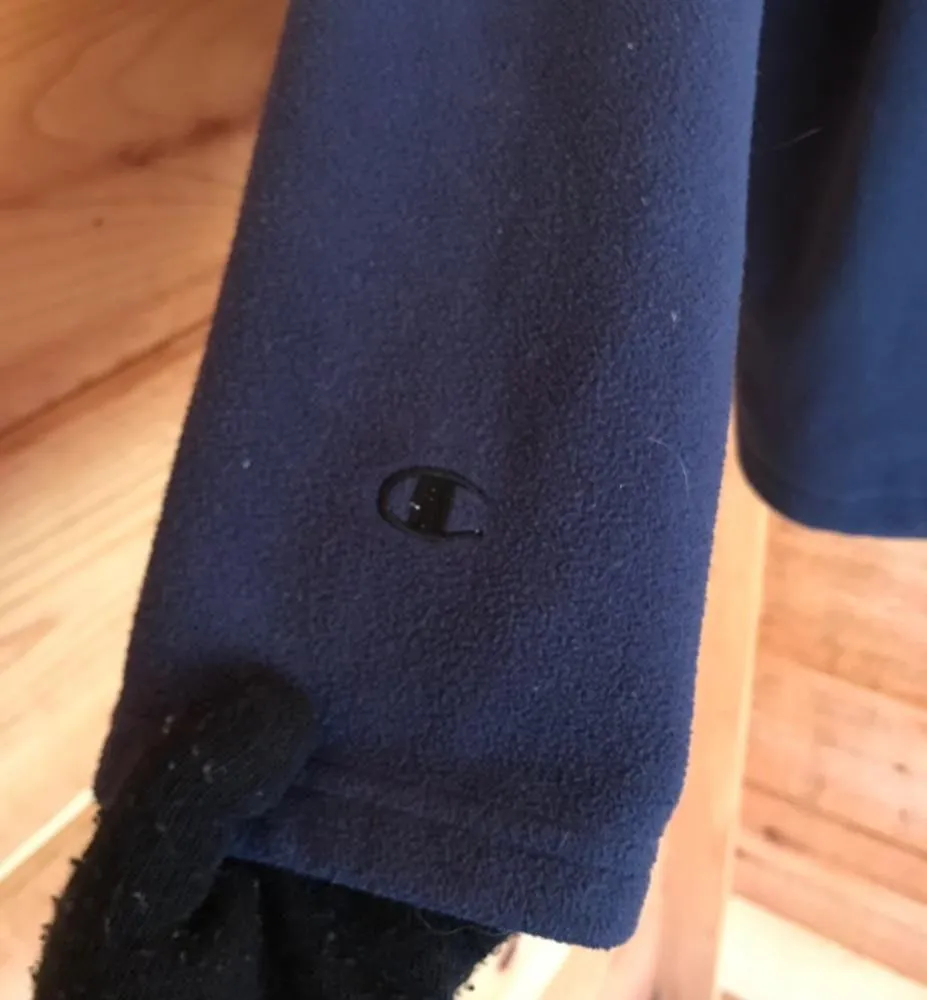 NAVY BLUE  FLEECE DRAWSTRING HOODIE PULLOVER SWEATSHIRT - Image 5