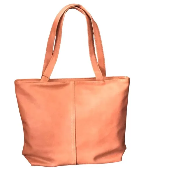 FAUX LEATHER SOFT LIGHT BROWN VERSATILE TRENDY SHOULDER BAG - Image 10