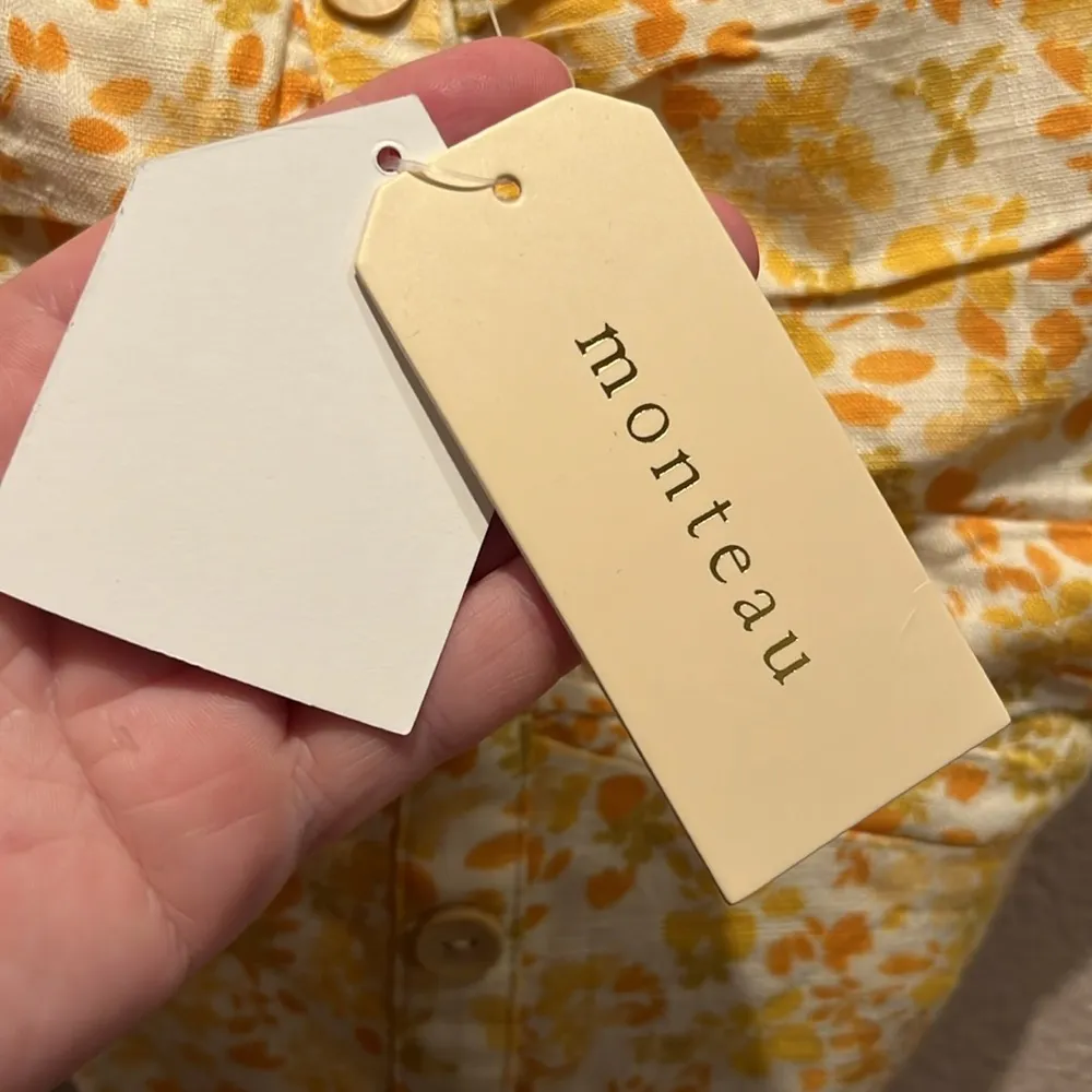 New Monteau Women’s Linen blend Floral Yellow Women's Top Size Large NWT - Image 11