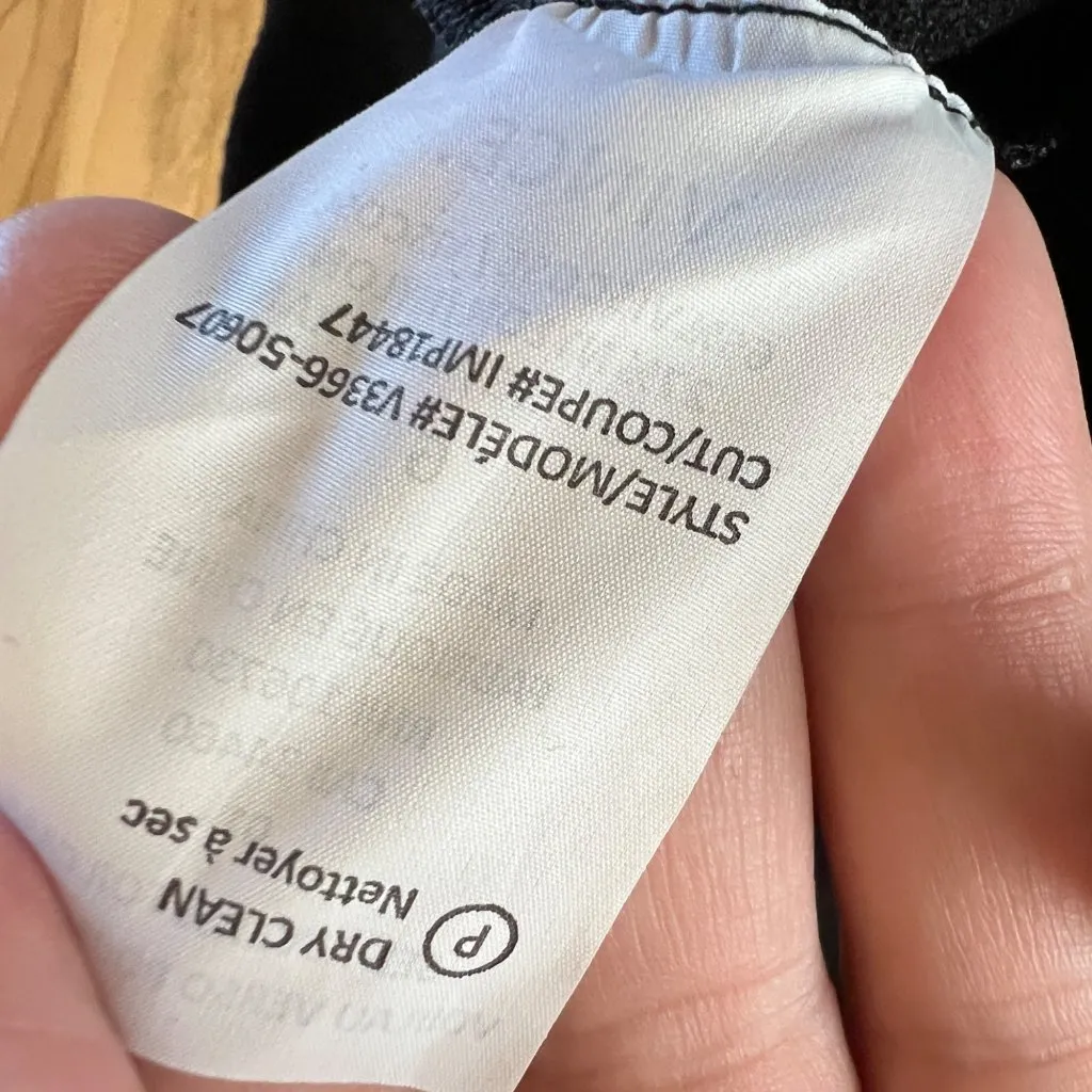 Vince Bib V-Neck Sheath Dress Cap Sleeve Midi Black Size 6 - Image 12