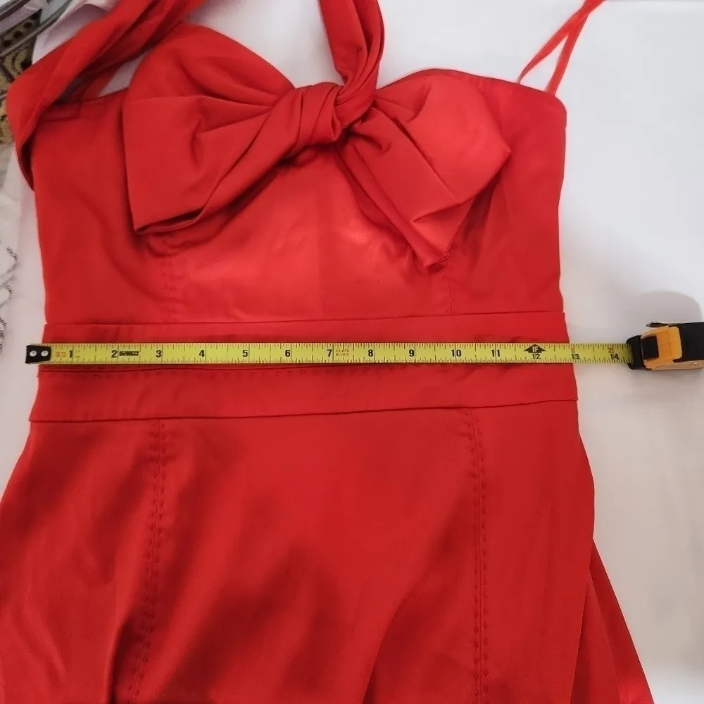 TED Baker Signature One Shoulder Strap Front Bow Pinup Dress Size: 2 - Image 15