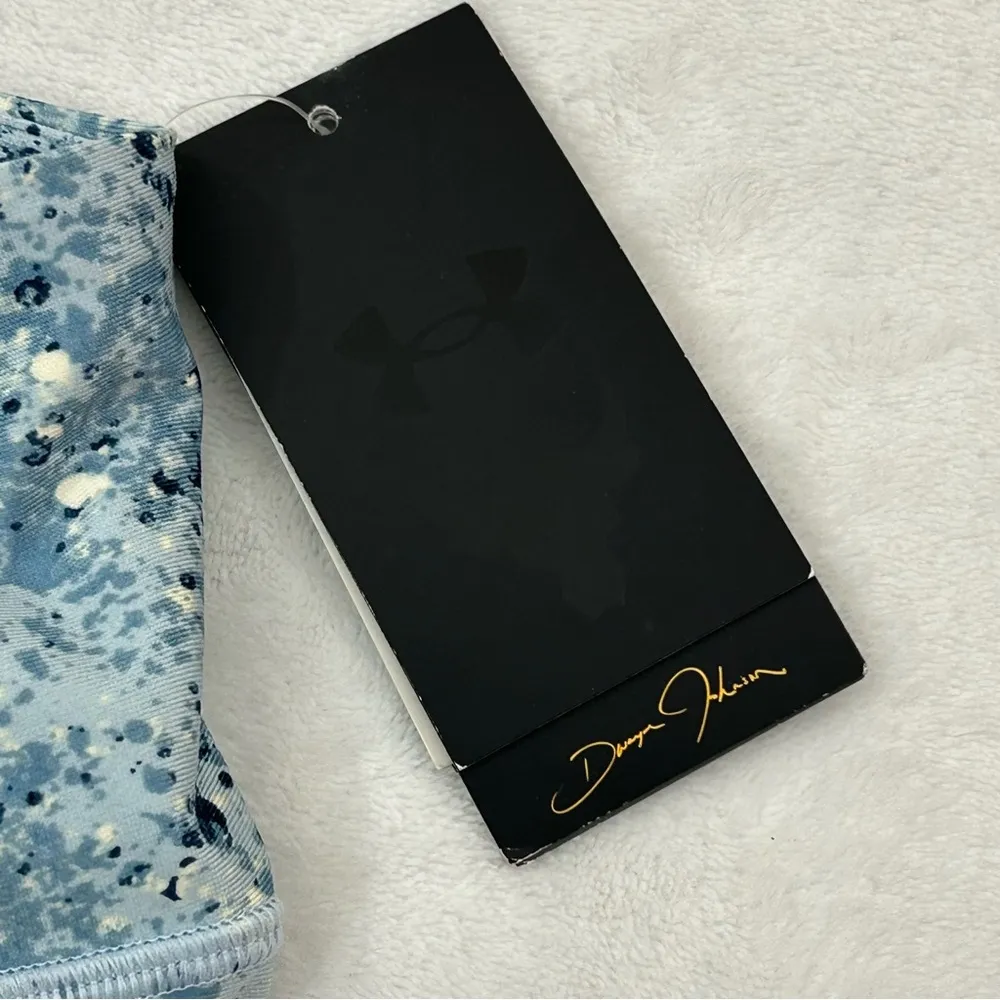 Under Armour Project Rock Compression Heatgear Blue Splatter Yoga Pants Women XS - Image 4