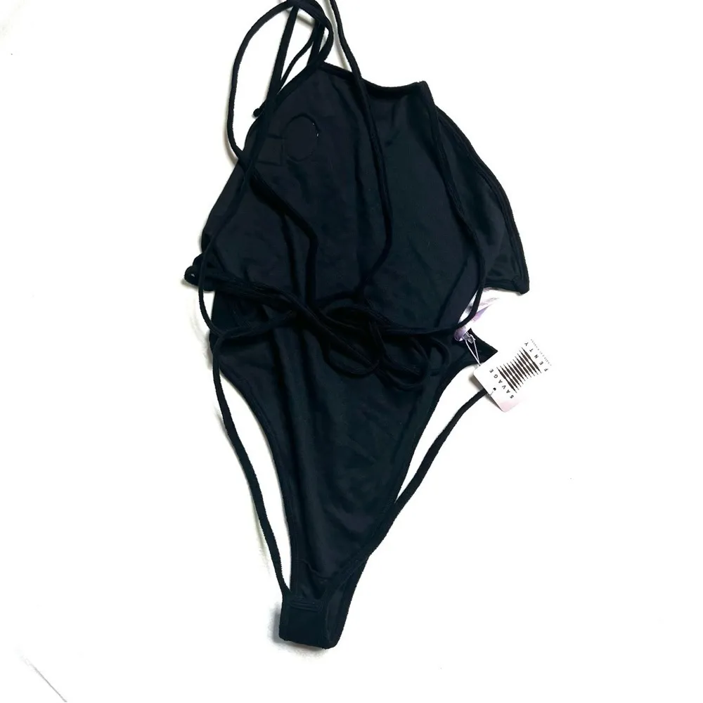 Savage x Fenty 70s Terry Strappy Back Teddy NWT Black Size M - Image 6