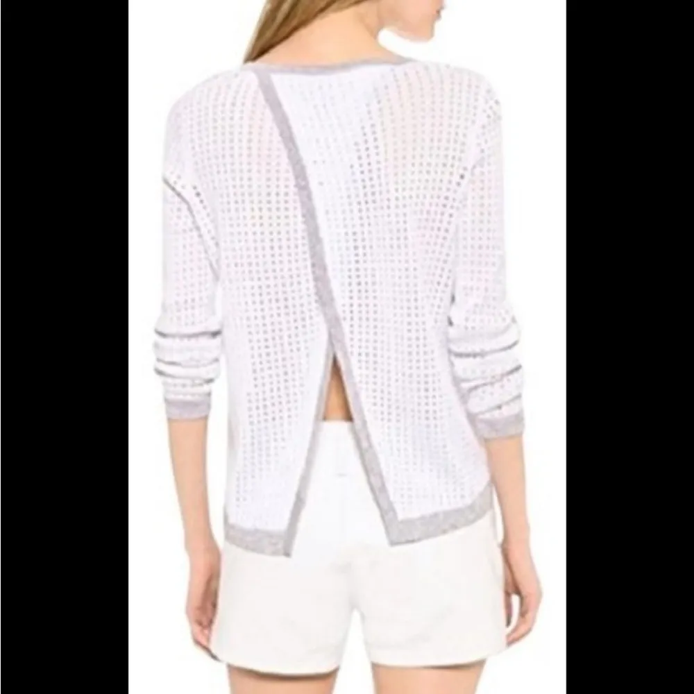 Rag & Bone Ariana White Perforated Sweater Size Small - Image 3