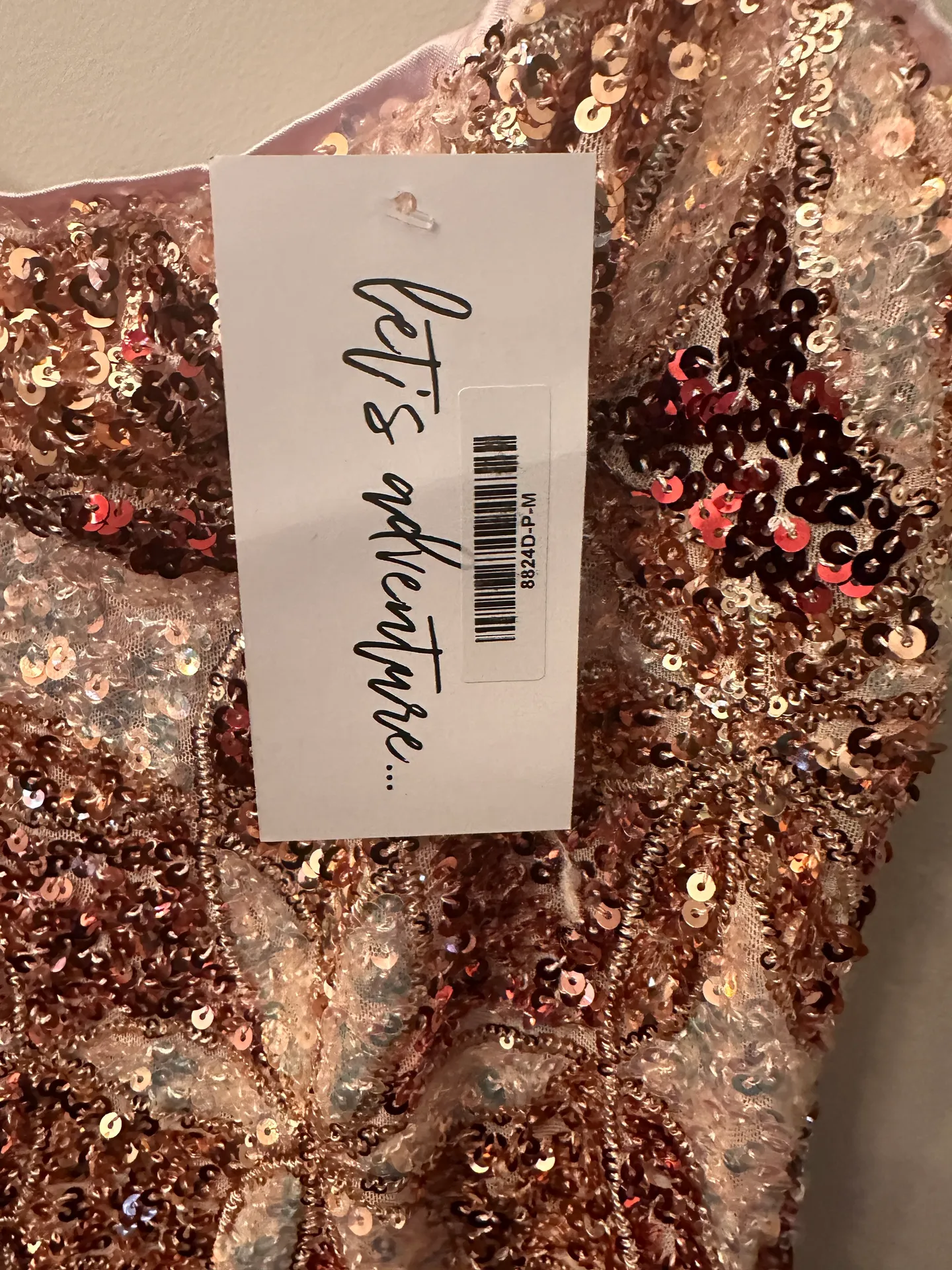 Mini Dress Blue And Pink Sequin Medium - Image 3