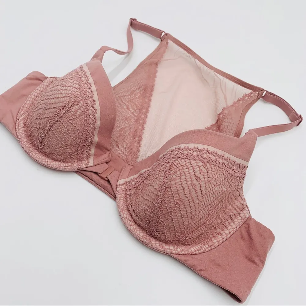 Victoria’s Secret Pink Lace Racerback Demi Bra 34B - Image 5