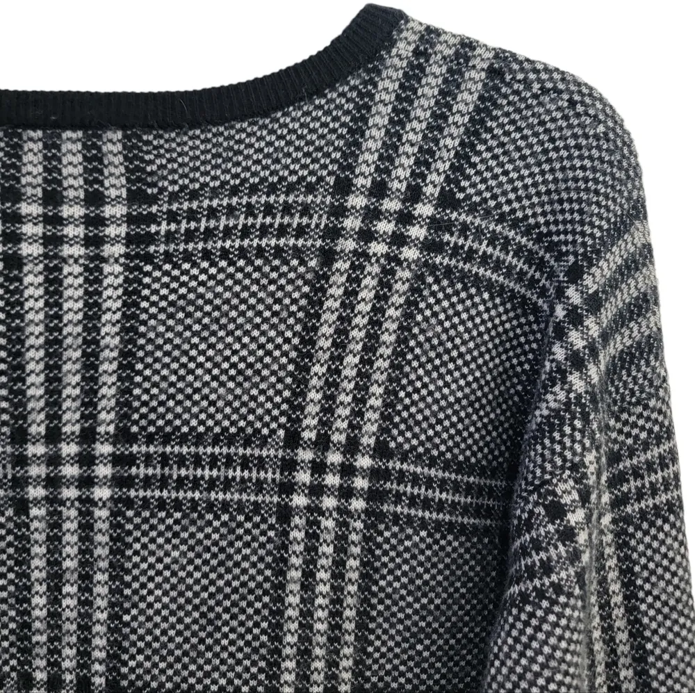 SOFT JOIE Dinay Plaid Sweater Dress Mixed Media Print Tunic Women Size Small Black - Image 12