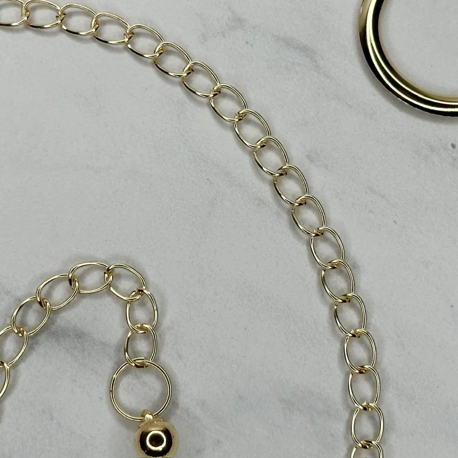 Womens Gold Tone Hoop Chain Link Belt Y2K Festival Wide One Size (OS) ✨ - Image 10