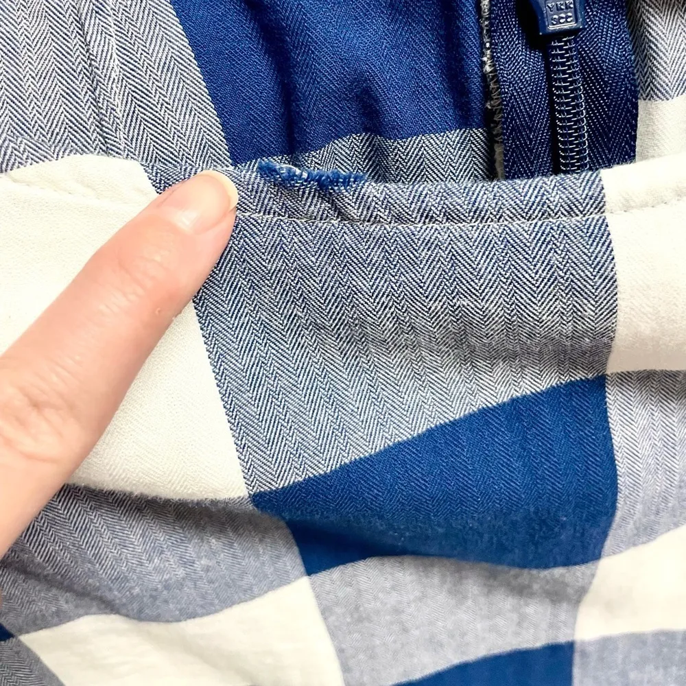 Southern Tide Jillian Navy Check Peplum Top - Image 7