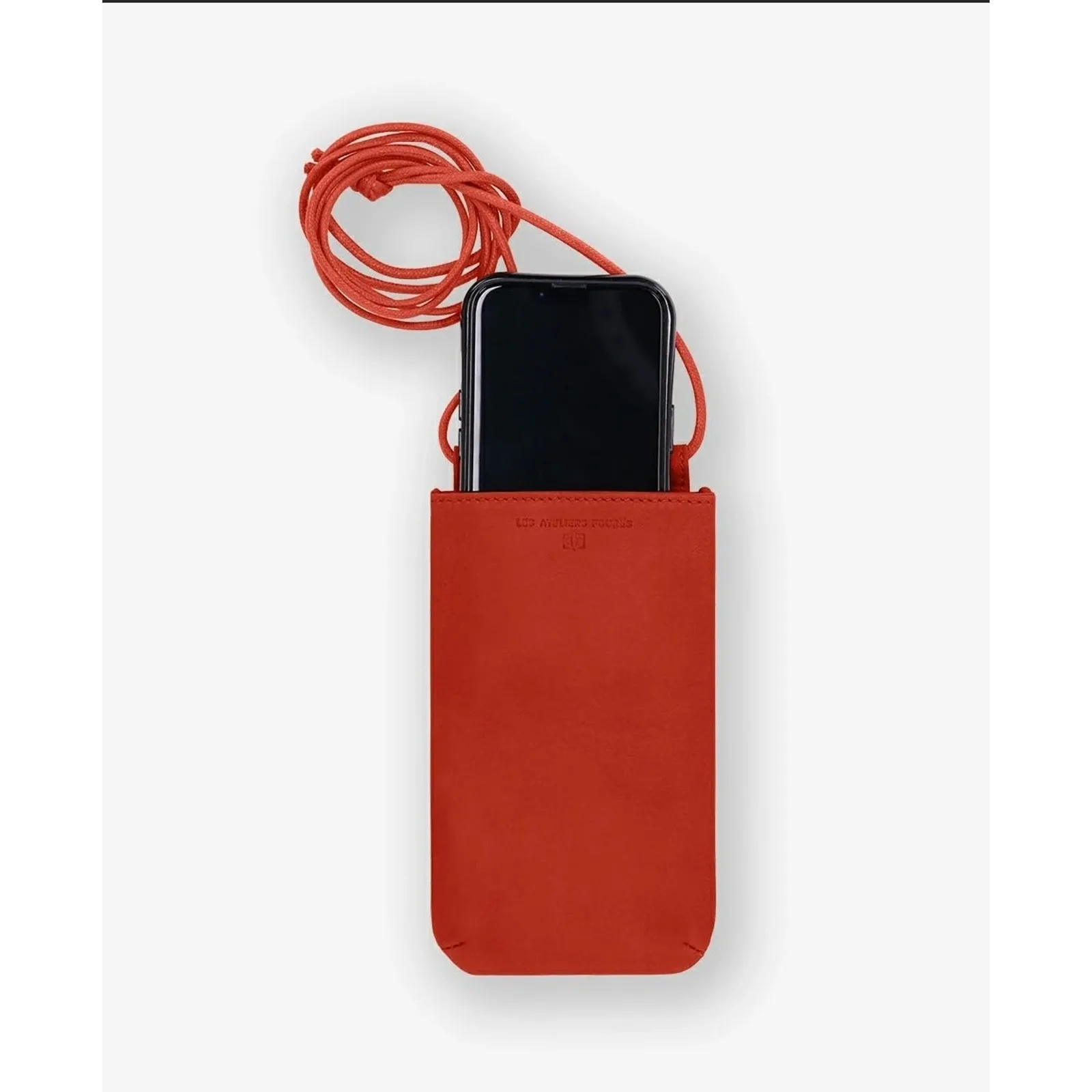 Ateliers Fourès "Circé" Leather Phone Pouch Micro Crossbody Orange Confite NWT - Image 8