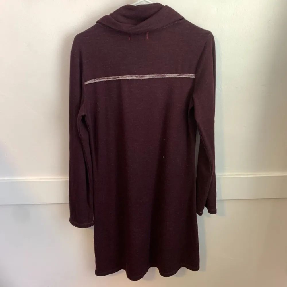 Max Studio Maroon Weekend Cowl Neck Long Sleeve Dress - Image 2