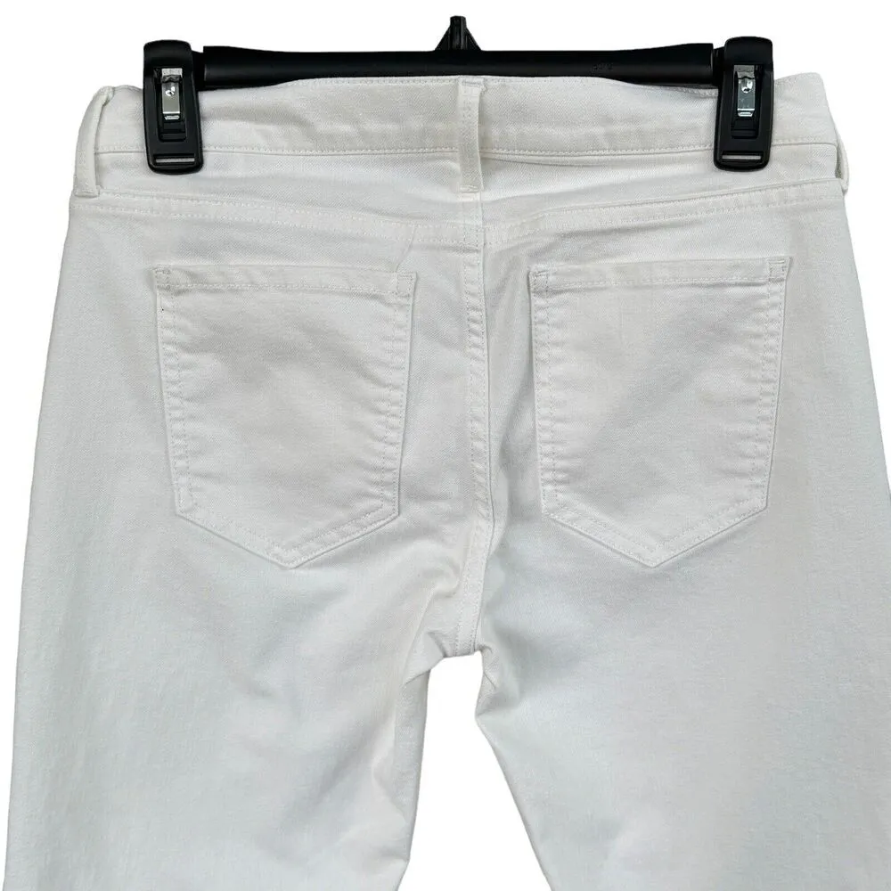 Banana Republic SZ 26 Slim Straight Jeans Pockets Mid-Rise Zip-Fly White - Image 4