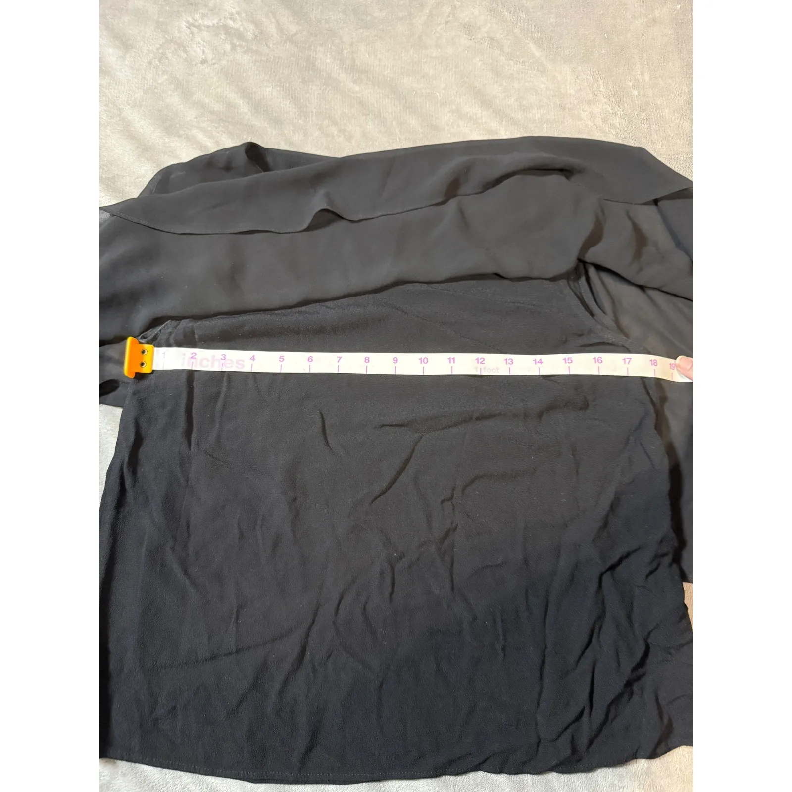 Zara Woman Black Blouse Size‎ Medium Flowy Round Neck Sleeveless Crepe Top - Image 4