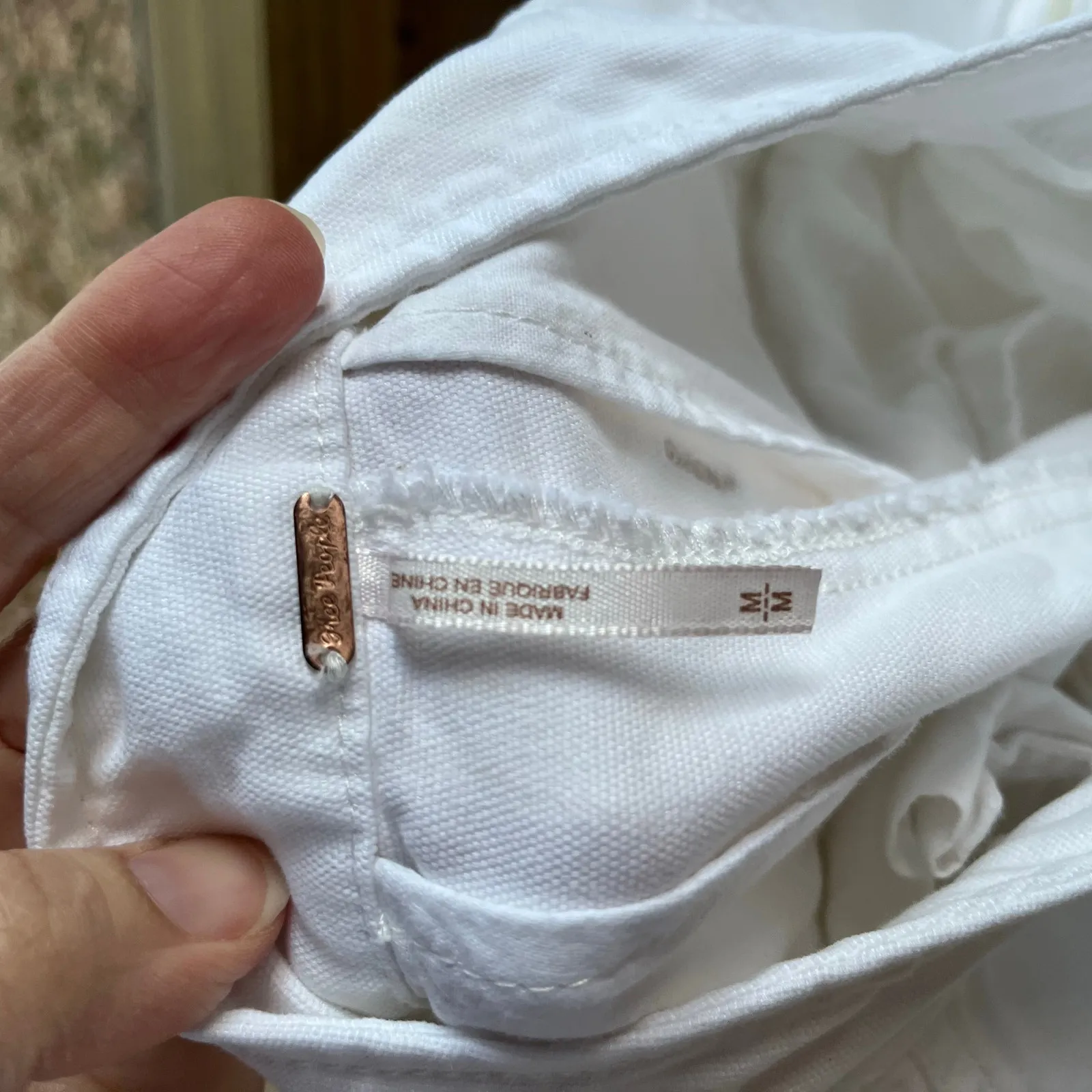 Free People Go West Utility Jumpsuit In White Denim Size M - Image 10