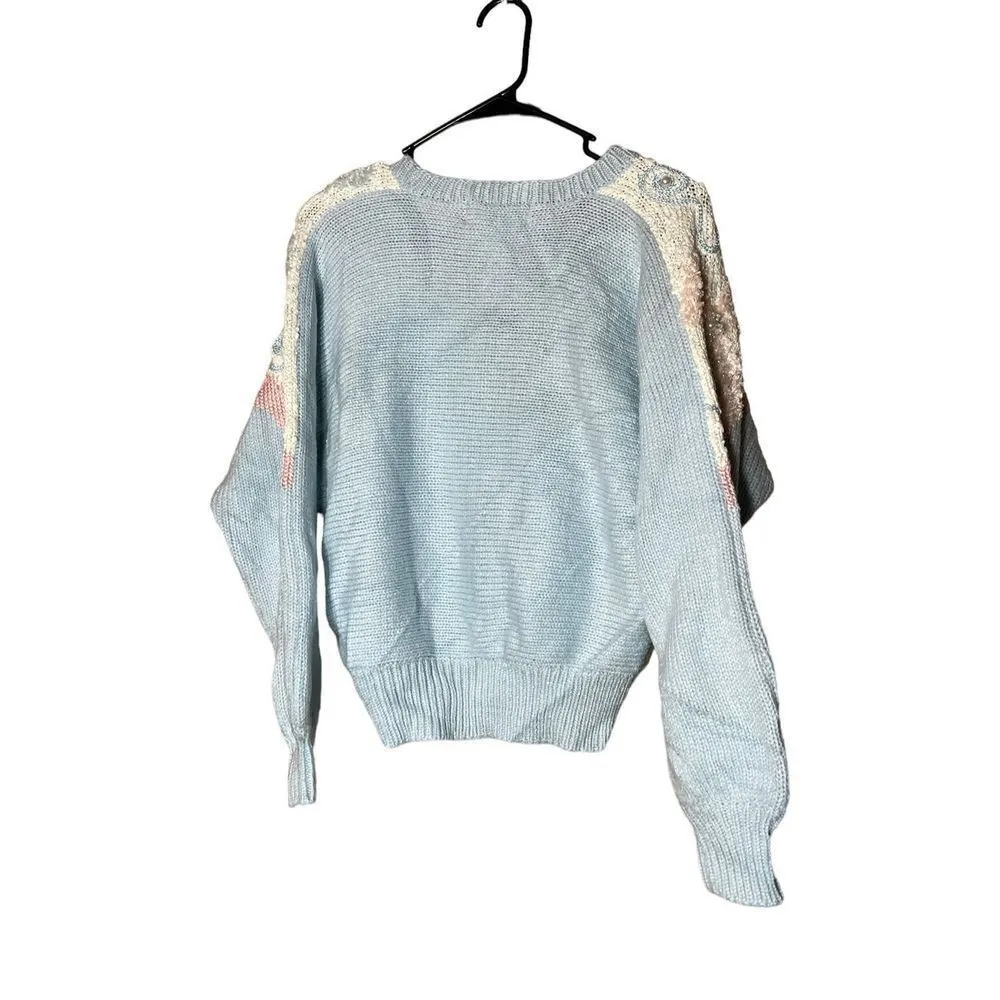 Jaclyn Smith Vintage‎ 80s  Pastel Bow Sweater Size Medium - Image 7