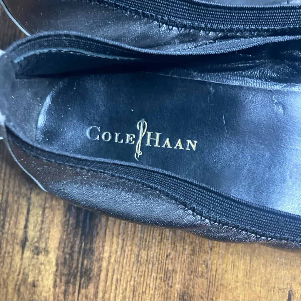 Cole Haan Gilmore ballet flats 7 silver metallic leather - Image 3