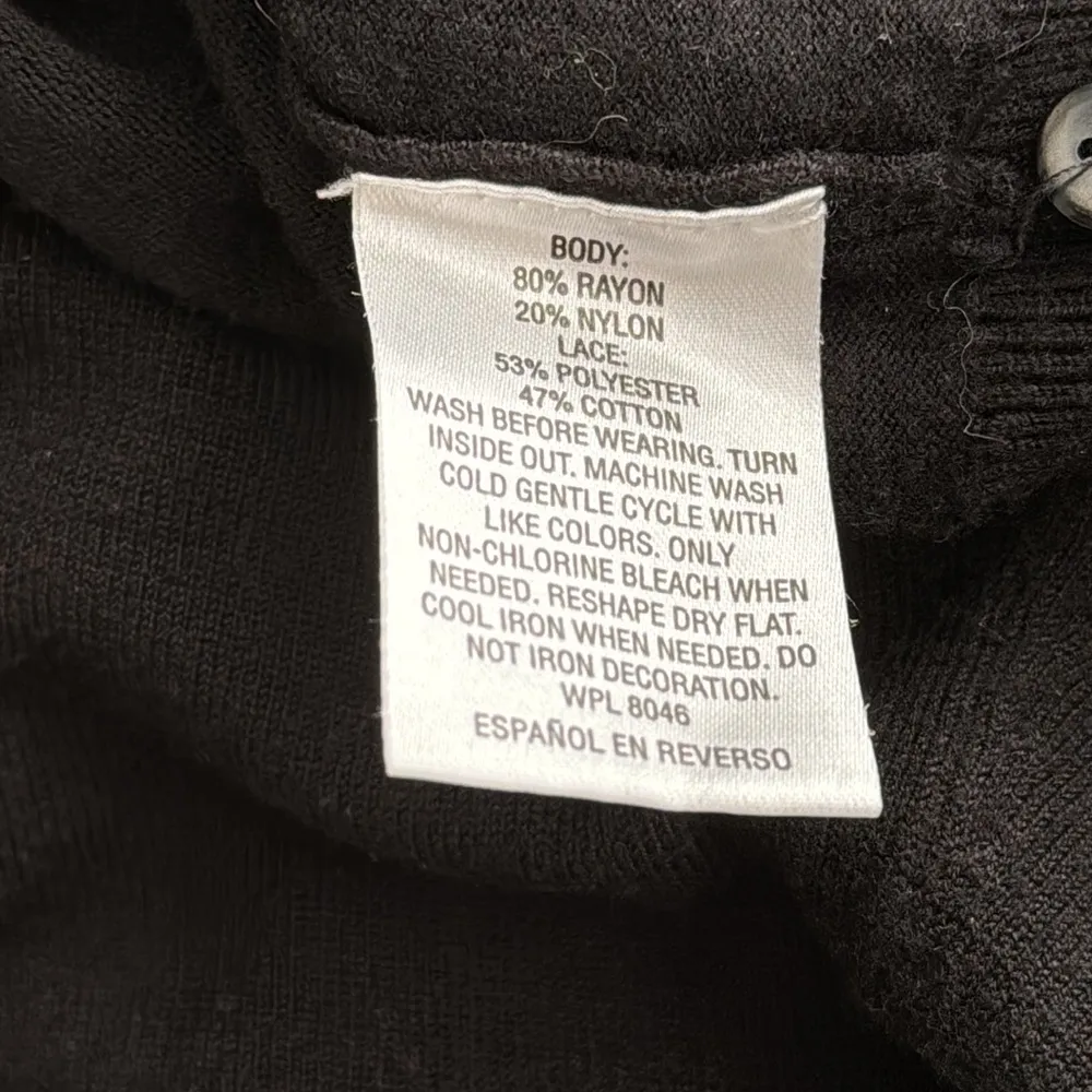 FLORAL APPLIQUÉ CARDIGAN SWEATER SZ: L White Size L - Image 8