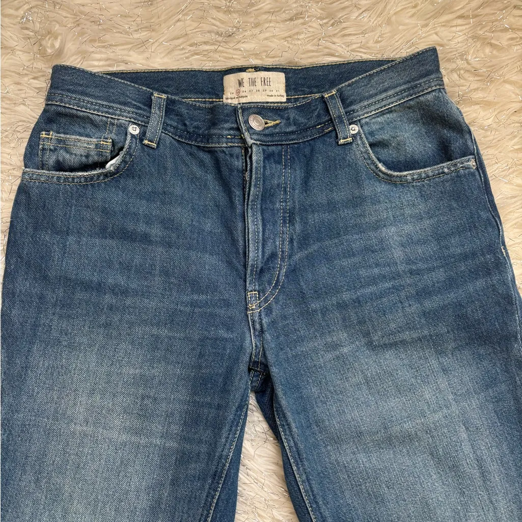 We The Free Free People Blue Women’s Maggie Ripped Straight Leg Jeans Size 25 - Image 7