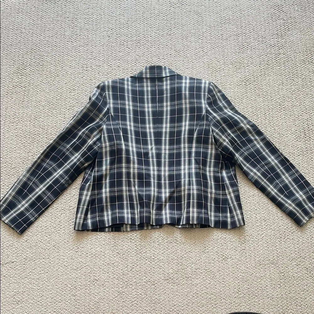 Black and Cream Plaid Blazer - Image 7