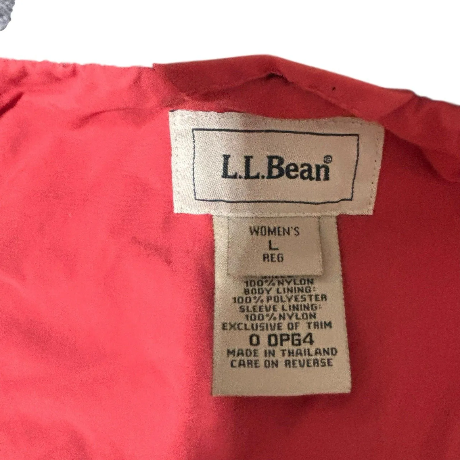 LL Bean Womens Jacket Large Orange Warm Up Fleece Lined Full Zip Outdoor Vintage - Image 4
