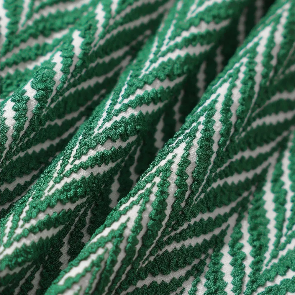 BERLOOK Green Geometric Textured Cut Out TOP ONLY 02 Size XL - Image 5