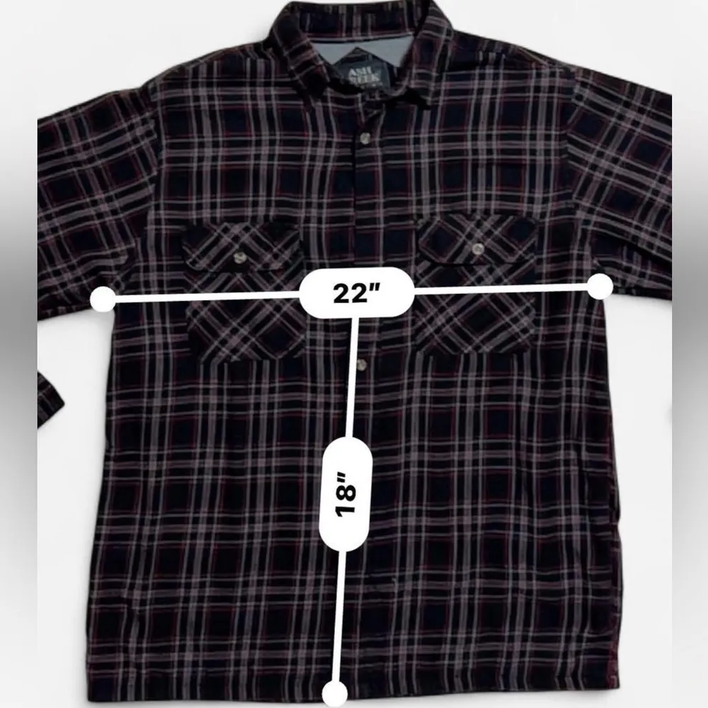 Ash Creek Trading Black & Red Plaid Flannel Button Down Shirt | Size Large - Image 4