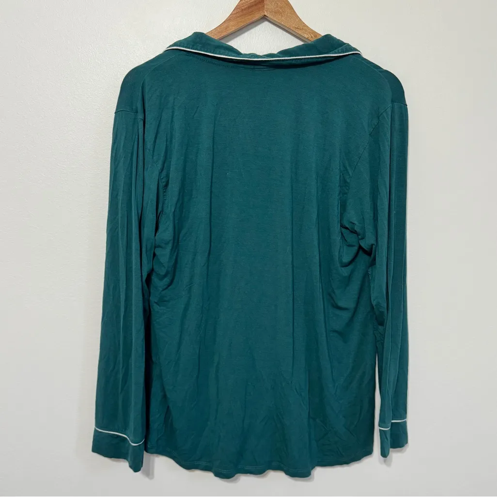 Eberjey Long Sleeve Pajama Top Size Small Green PJ - Image 4