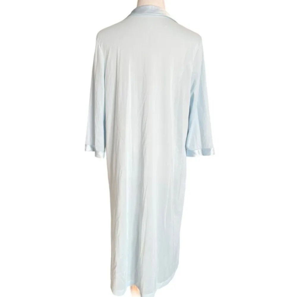 Vanity‎ Fair Vintage Collared Button Nightgown Medium Baby Blue - Image 4