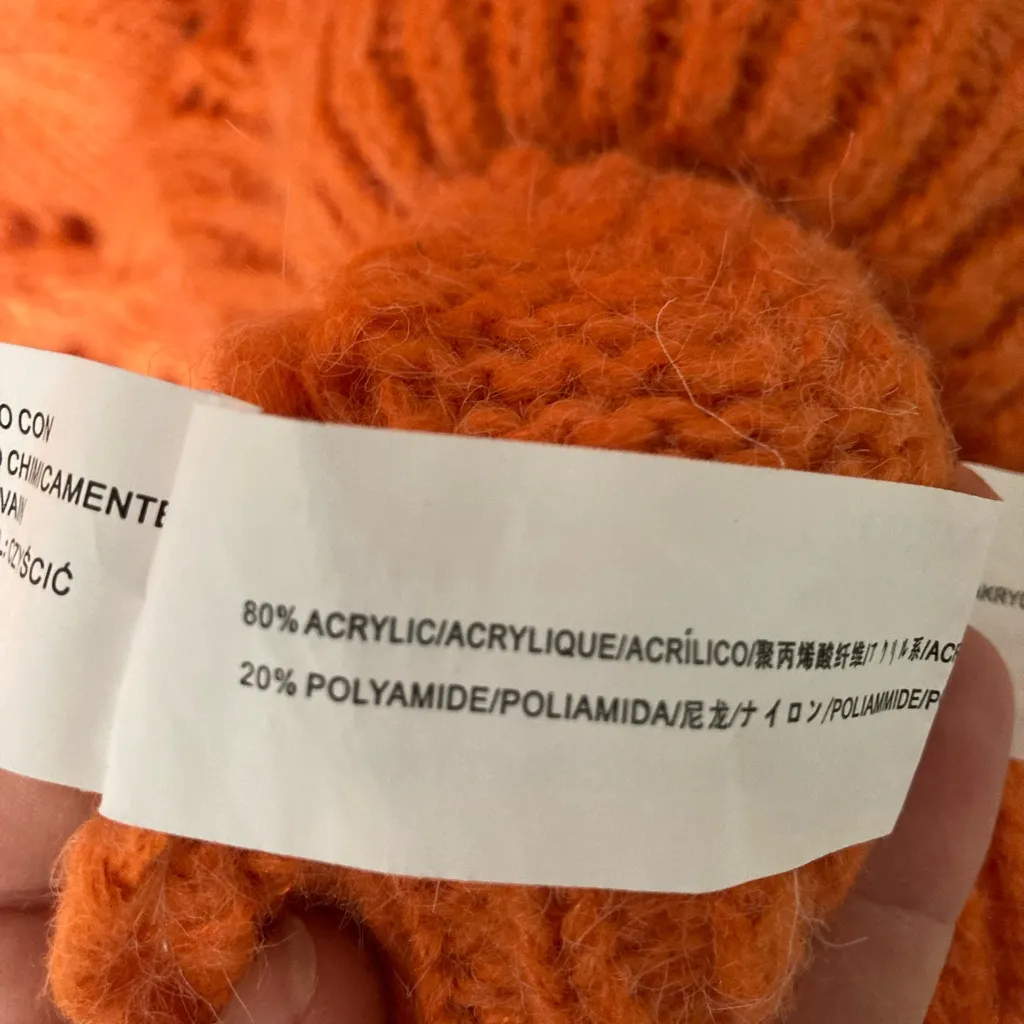 Moon River Orange Diamond Knit Sweater - Image 5