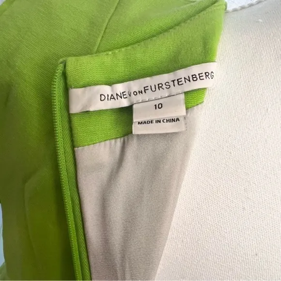 Diane Von Furstenberg Agatha Knit Suiting Green‎ Dress Size 10 - Image 9