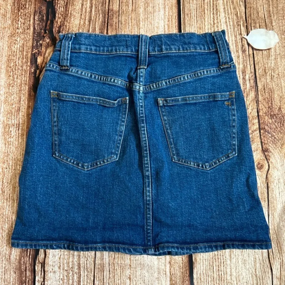 #50 Madewell Straight Denim Exposed Button Front Skirt - Image 3