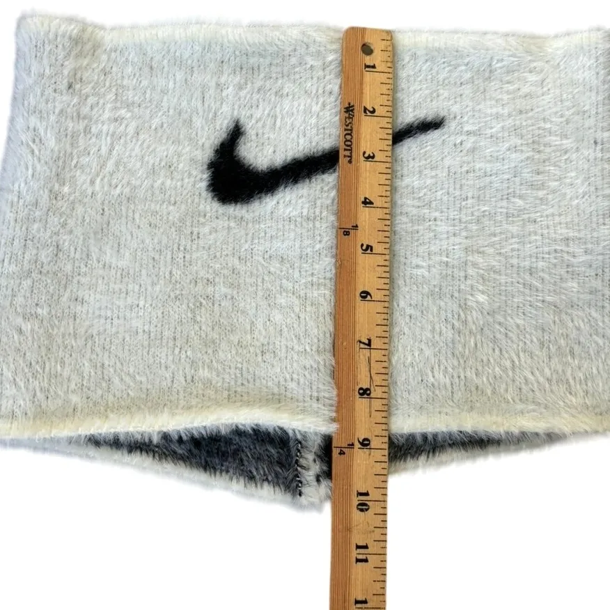 Nike Unisex Plush Knit Infinity Scarf White‎ Swoosh Sporty Winter Athleisure - Image 4