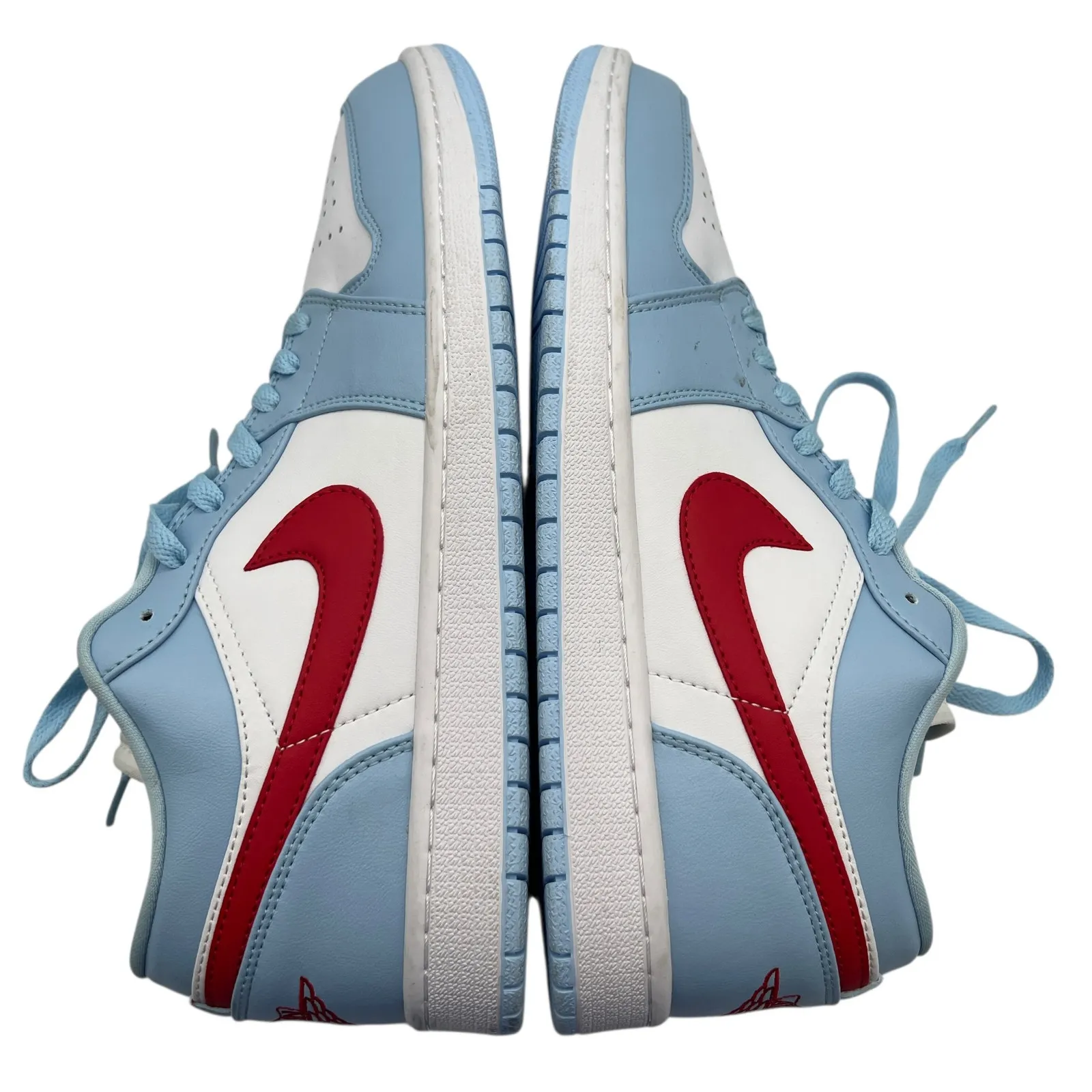 Nike Air Jordan 1 Low Blue Red White Leather Swoosh Womens 11 DC0774-164 Sneaker - Image 11