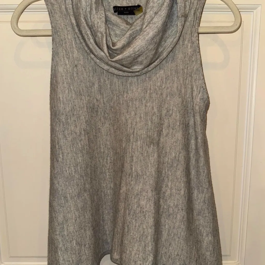 Alice + Olivia Heather Gray Cowl Neck Sweater Base collection - Image 3